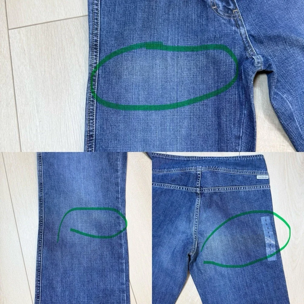 VTG/Y2K Calvin Klein Jeans Womens 2 Buckle Waist Bootcut Slub Denim NW ZDJC52579